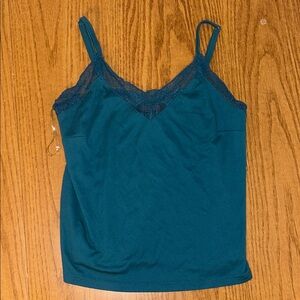 Rock & Roll Cowgirl Teal Lace Camisole